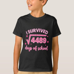 T-shirt J'ai survécu 67 jours d'école 6-7 Mème Prof de mat