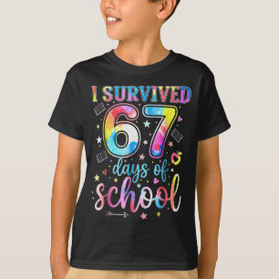 T-shirt J'ai survécu 67 jours d'école Drôle 67 Mème Profes