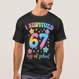 T-shirt J'ai survécu 67 jours d'école enseignants élèves S