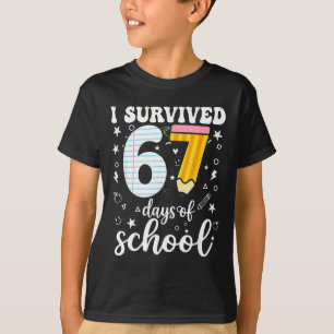 T-shirt J'ai survécu 67 jours d'école Mème drôle Professeu