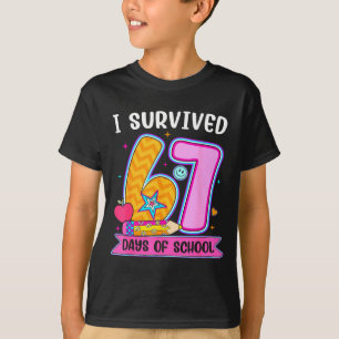 T-shirt J'ai survécu 67 jours d'école Mème drôle Professeu