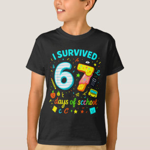 T-shirt J'ai survécu 67 jours d'école Mème drôle Professeu