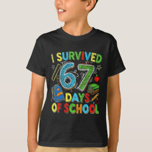 T-shirt J'ai survécu 67 jours d'école Prof drôle Élève