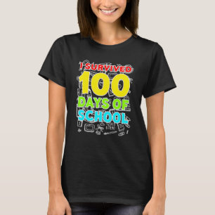 T-shirt J'Ai Survécu À 100 Jours De Chemise Graphique Drôl