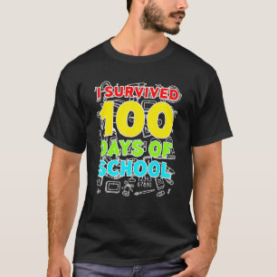 T-shirt J'Ai Survécu À 100 Jours De Chemise Graphique Drôl
