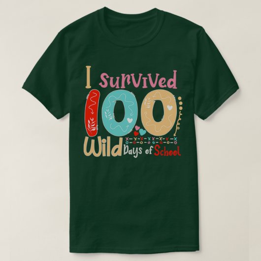 T-shirt J'ai survécu à 100 jours d'école (Design devant)