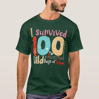 T-shirt J'ai survécu à 100 jours d'école