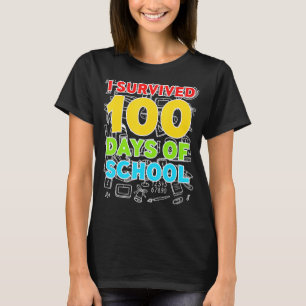 T-shirt J'Ai Survécu À 100 Jours D'École Joyeux 100E Jour