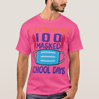 T-shirt J'ai survécu à 100 jours scolaires masqués 5