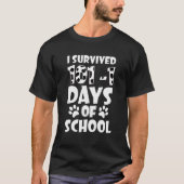 T-shirt J'Ai Survécu À 101 Jours De Dalmatie Scolaire Ense (Devant)