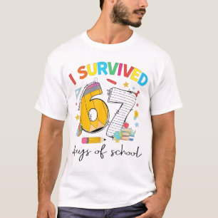 T-shirt J'ai survécu à 67 jours d'école Professeur drôle É