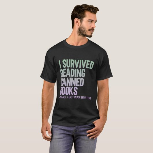 T-shirt J'Ai Survécu À La Lecture Interdite Livres Livre L (Devant entier)