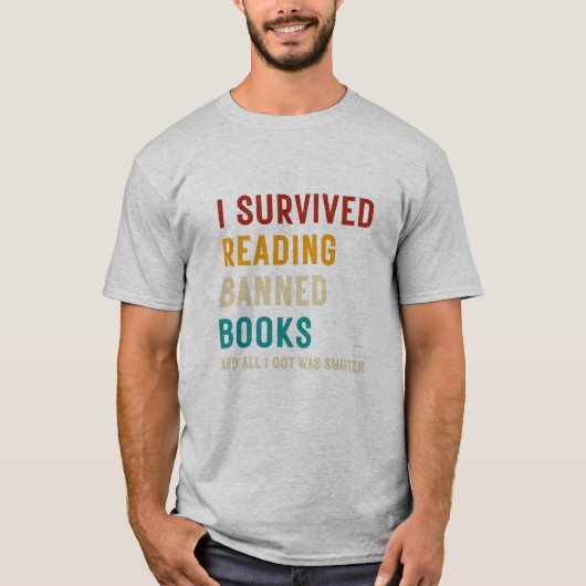T-shirt J'Ai Survécu À La Lecture Interdite Livres Lover L (Devant)