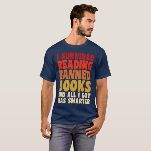 T-shirt J'Ai Survécu À La Lecture Interdits Livres Drôle C (Devant entier)