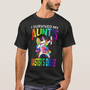 T-shirt J'ai survécu à la maîtrise de ma tante Unicorn