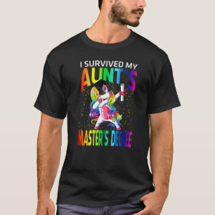 T-shirt J'ai survécu à la maîtrise de ma tante Unicorn