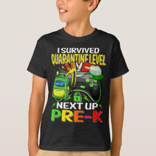 T-shirt J'Ai Survécu À La Quarantaine Suivant Le Jeu Pré-K