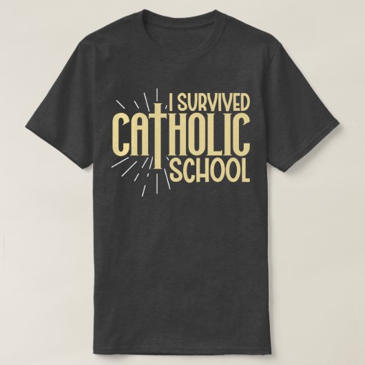 T-shirt J'ai survécu à l'école catholique (Design devant)