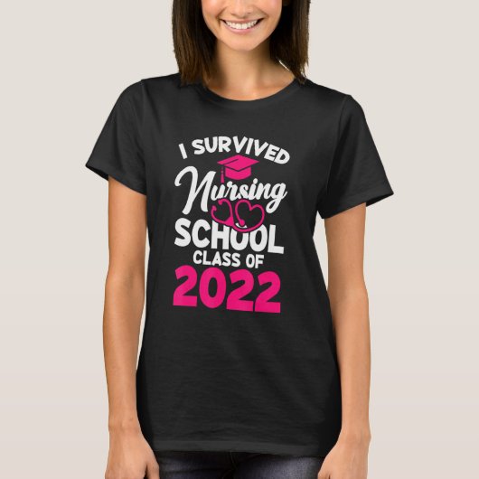 T-shirt J'Ai Survécu À L'École De Soins Infirmiers De 2022 (Devant)