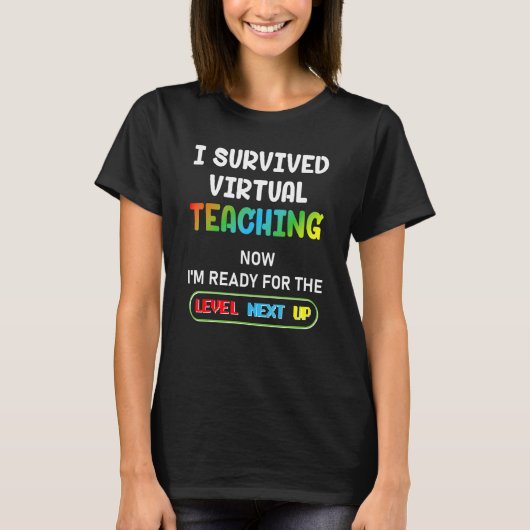 T-shirt J'Ai Survécu À L'Enseignement Virtuel Maintenant J (Devant)