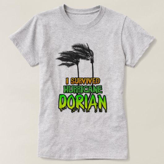 T-shirt J'ai survécu à l'ouragan Dorian (Design devant)