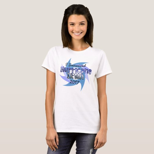 T-shirt J'ai survécu à l'ouragan IRMA 2017 (Devant entier)