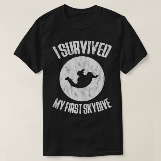 T-shirt J'ai survécu à ma première Skydive 2 (Design devant)