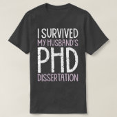 T-shirt J'ai survécu à mes maris Doctorat Dissertation Drô (Design devant)