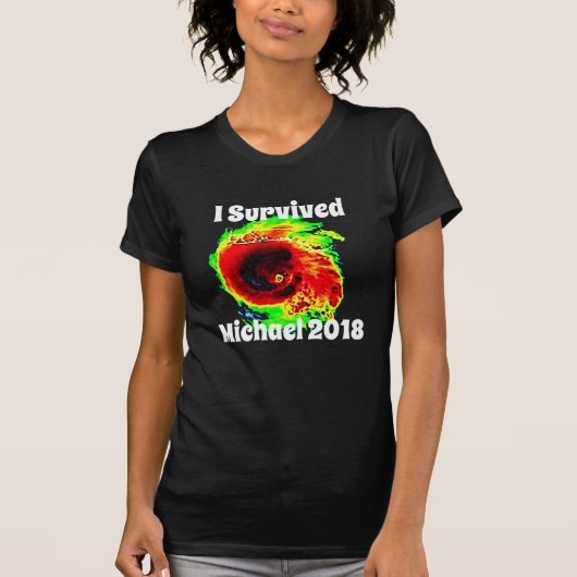 T-shirt "J'ai survécu à Michael 2018" et à radar d'ouragan (Devant)