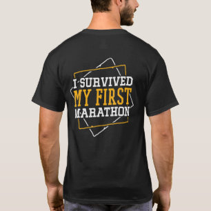 T-shirt J'ai survécu à mon premier coureur de marathon Mar