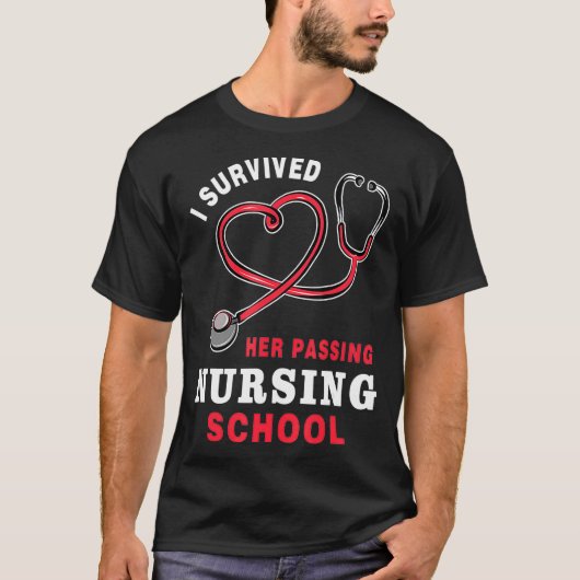 T-shirt J'Ai Survécu À Son Passage De L'École De Soins Inf (Devant)