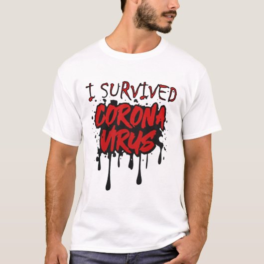 T-shirt j'ai survécu au coronavirus (Devant)