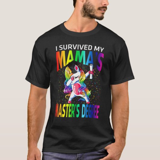 T-shirt J'ai survécu au Master de ma mère Unicorn (Devant)