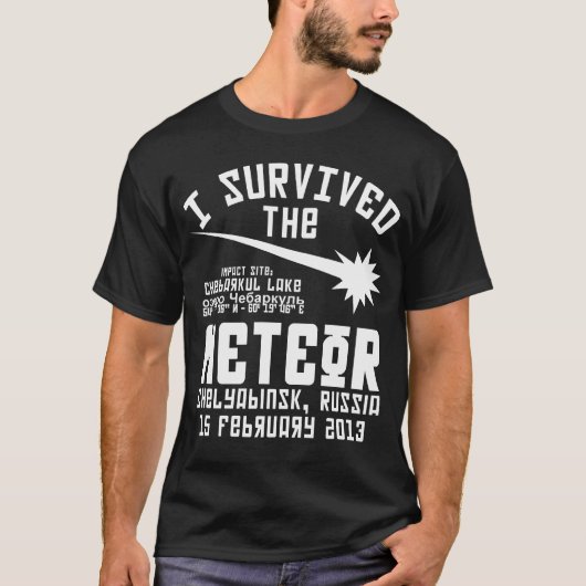 T-shirt J'ai survécu au météore russe (Devant)