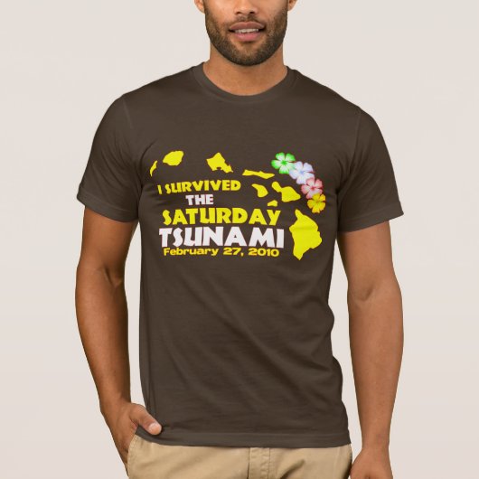 T-shirt J'ai survécu au tsunami de samedi (Devant)