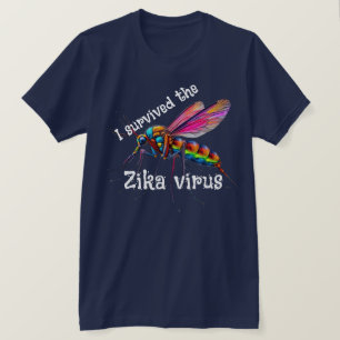 T-shirt "J'ai survécu au virus Zika" avec un moustique
