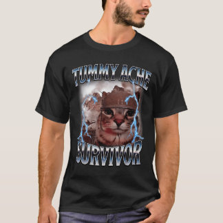 T-shirt J'Ai Survécu Aujourd'Hui Tummy Ache Survivor Funny