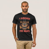 T-shirt J'Ai Survécu Cinq Nuits Chez Freddy's (Devant entier)