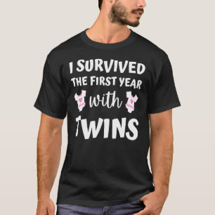 T-shirt J'Ai Survécu La Première Année Avec Twins Nouveau