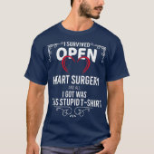 T-shirt J'ai survécu Open Heart Chirurgie Cadeaux Récupéra (Devant)