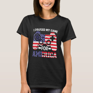 T-shirt J'Ai Suspendu Mon Jeu Pour America Patriotic Gamer
