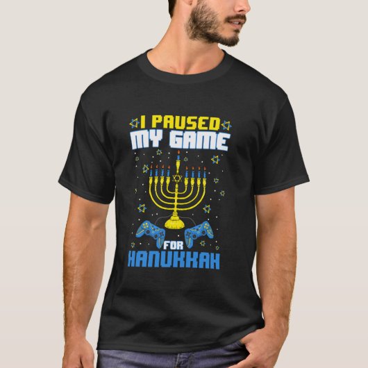 T-shirt J'Ai Suspendu Mon Jeu Pour Hanoukka Menorah Contro (Devant)