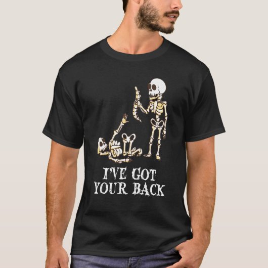 T-shirt J'ai ton dos Halloween Skeleton Skull Men & (Devant)