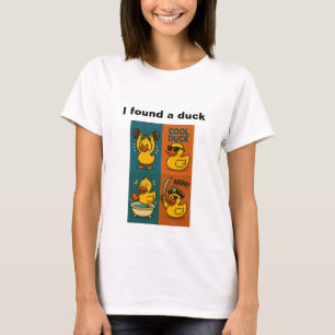 T-shirt J'ai trouvé un canard - peau de canard en caoutcho