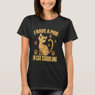 T-shirt J'ai un doctorat en câlinothérapie féline, maman d