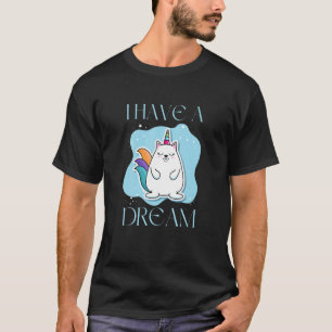 T-shirt J'Ai Un Rêve Cute Cat Unicorn Rendy