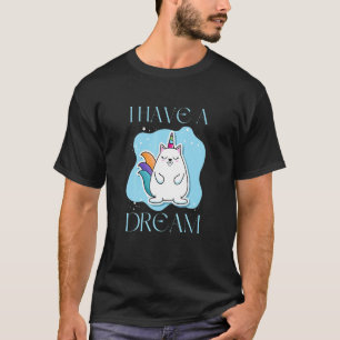 T-shirt J'ai un rêve Mignon Chat Licorne Rendy
