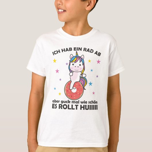 T-shirt J'Ai Un Vélo - Sweet Unicorn Donut Unicycle (Devant)
