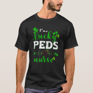 T-shirt J'Ai Une Chanceuse PEDS Infirmière Shamrock Jour d