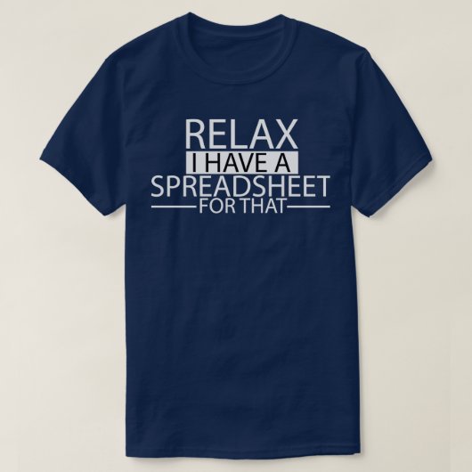 T-shirt J'ai une feuille de calcul pour ce 18 (Design devant)